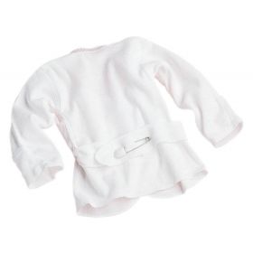 Baby Pin-Back Shirt with Mitten Cuffs, White