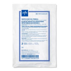 Sterile Disposable Deluxe X-Ray Detectable OR Towel,17'' x 27'',White,2/Pack, 40 Packs /Case