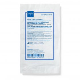 Sterile Disposable Deluxe X-Ray Detectable OR Towel,17'' x 27'',White,4/Pack, 20 Packs / Case