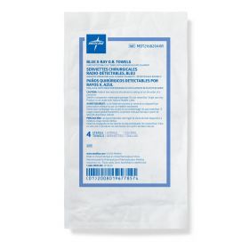 Sterile Disposable Deluxe X-Ray Detectable OR Towel,17'' x 27'',Blue,4/Pack, 20 Packs /Case