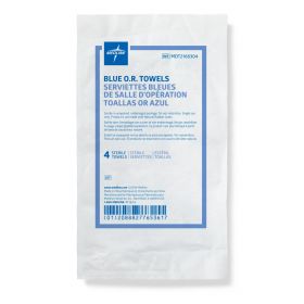Sterile Disposable Heavy OR Towel,Blue,17'' x 27'',4/Pack
