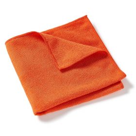 Microfiber Cleaning Cloth, 16" x 16", Lightweight, Light Orange