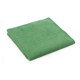 Microfiber Cleaning Cloth, 16" x 16", Mediumweight, Green