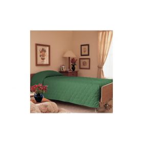 Cozy Non-Reversible Twin-Sized Capped Quilt, Hunter Green, 71" x 102"