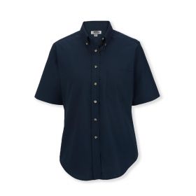 Women's Short Sleeve Poplin Shirt, Navy, Size XS