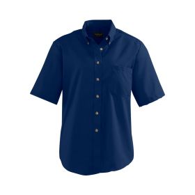 Women's Short Sleeve Poplin Shirt, Navy, Size XL