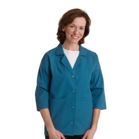 Ladies Smock with 3/4 Length Sleeves, 65% Polyester/35% Cotton, Marina, Size 2XL