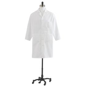 Men's Heavyweight Twill Full Length Lab Coat, White, Size 52