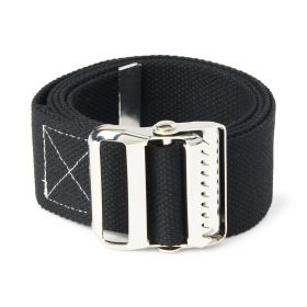 Washable Cotton Gait / Transfer Belt with Metal Buckle, 2" x 60", Black