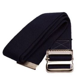 Washable Cotton Gait / Transfer Belt with Metal Buckle, 2" x 54", Black