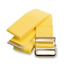 Washable Cotton Gait / Transfer Belt with Metal Buckle, 2" x 60", Yellow