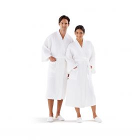 Patient Robe, Square Waffle Weave, White, Size 4XL