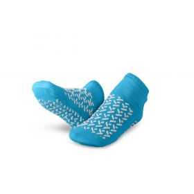 Double-Tread Patient Slippers, Terry Inside, Teal, Toddler