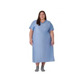 Patient IV Gown with Side Ties, Telemetry Pocket, Blue, Size 3XL