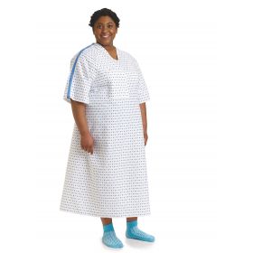 Patient IV Gown with Side Ties, Telemetry Pocket, Demure Print, One Size Fits Most