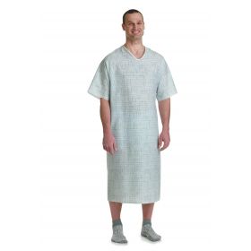 Patient Gown with Angle Back and Side Ties, Spectrum Blue, One Size Fits Most