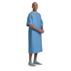 100% Cotton Hyperbaric Patient Gown, Blue, Side Ties