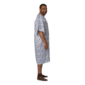 PolyBright IV Patient Gown, Two Tone Blue, One Size Fits Most