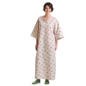 Patient Gown with Side Ties, Galaxy Print, Gray
