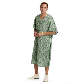 PerforMAX IV Patient Gown with Metal Snap Detail, Cascade Green, One Size Fits Most