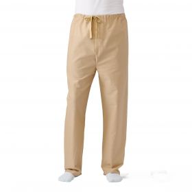 Pajama Pants with Drawstring, Solid-Tan, Size L