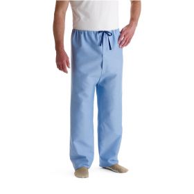 Color-Coded Pajama Pants, Solid Blue with Blue, Size XL