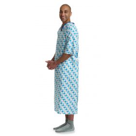Patient IV Gown with Side Ties, Mirage, One Size Fits Most