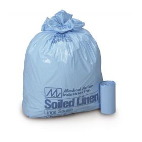Soiled Linen Bag, 30.5" x 41", 1.2 Mil, Blue and Black