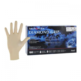 Gloves Exam Diamond Grip Powder-Free Latex 9.5 in Medium Natural 100/Bx, 10 BX/CA, MF-300-MBX