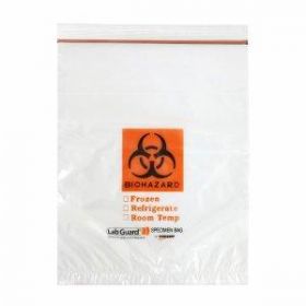 Lab Guard Specimen Biohazard Bag, 12" x 15", 2-Pocket, Disposable