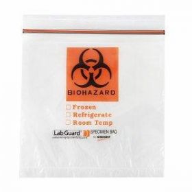 Lab Guard Specimen Biohazard Bag, Specimen, 8" x 8", 3-Wall, Dispenser Box