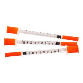 Easy Touch Insulin Syringe with Needle, 1 mL Capacity, 28G x 1/2"
