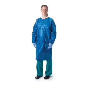 ViroGuard Isolation Lab Coat with Tapered Seams, Blue, Size Large