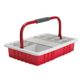 TRAY, RED, W/RED HANDLE, 13MM TUBE RACK
