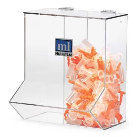 Acrylic Wall Dispenser with 2 Compartments