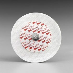 3M Red Dot Soft-Cloth Monitoring Electrodes with Solid Gel Conductive Column, Without Abrader, Radiolucent
