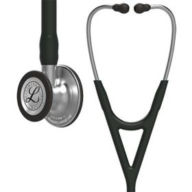 3M Littmann Cardiology IV Stethoscope, 6200, Black Tube, Mirror Smoke Chestpiece, Red Stem