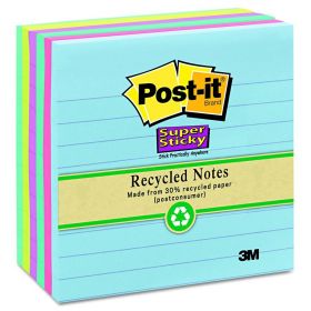 Post-it Bora Bora Colored Recycled 4" x 4" Ruled 90-Sheet Notepads