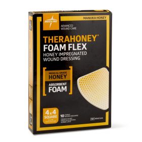 TheraHoney Foam Flex Honey-Impregnated Wound Dressing, 4" x 4"