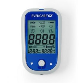 EVENCARE G2 Blood Glucose Monitoring System Starter Kit, Includes Meter with Voice Guidance, Lancing Device, 10 Lancets, 10 Test Strips, Batteries, Carrying Case, User's Guide, and Log Book