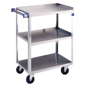 Medium-Duty Stainless-Steel Utility Cart, 500 lb., 3 Shelves, 16.75" x 27.625" x 32"
