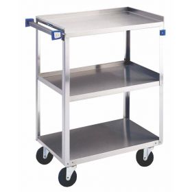 Medium-Duty Stainless-Steel Utility Cart, 500 lb., 3 Shelves, 19" x 31" x 32"