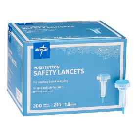 Safety Lancet with Push-Button Activation, 21G x 1.8 mm
