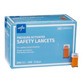 Safety Lancet with Pressure Activation, 21G x 2.2 mm MPHST21Z