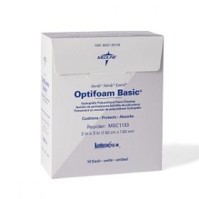 Optifoam Basic Hydrophilic Polyurethane Foam Dressing, 3" x 3"