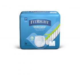 FitRight Extra Protective Underwear, Size M, for Waist Size 28"-40"