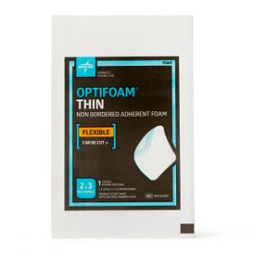 Optifoam Thin Adhesive Foam Dressing, 2" x 3", in Educational Packaging 