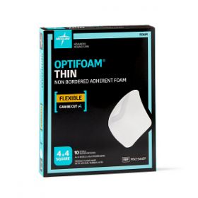 Optifoam Thin Adhesive Foam Dressing in Educational Packaging, 4" x 4"  MSC1544EP