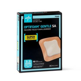 Optifoam Gentle Silicone-Faced Foam Dressing in Educational Packaging, 3" x 3" (7.6 x 7.6 cm) 