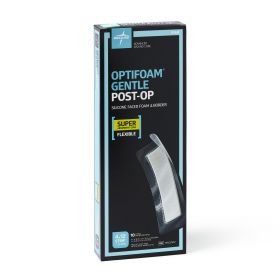 Optifoam Gentle Silicone-Faced Post-Op Foam Dressing, 4" x 12" with 2" x 10" Pad